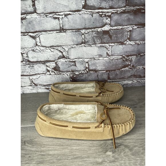 Minnetonka Cally Suede Faux Fur Lined Slip On Slippers Women Sz 10M US/41EU 4052 - Picture 10 of 16